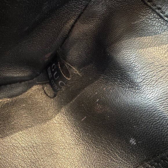 Gucci Black Satin Clutch with Floral Detail - Picture 10 of 16